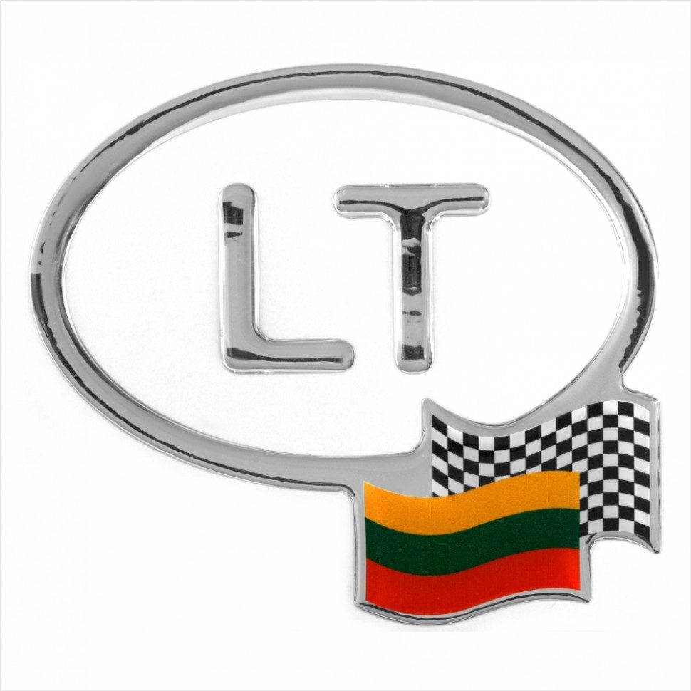Iškilus LT lipdukas su Lietuvos ir finišo vėliavomis